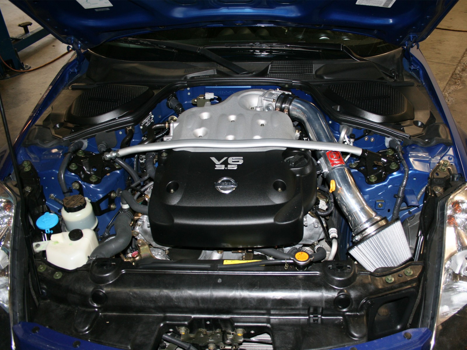 FX35 3.5L V6 G35 3/" Short Ram Air Intake Kit BLACK Filter for 03-06 350Z