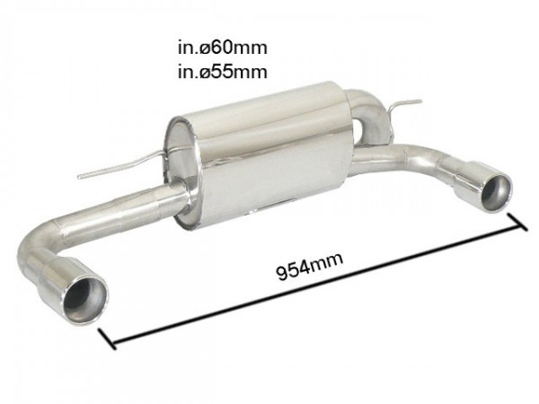 RAGAZZON BMW Serie1 F20/F21 1114d/116d/118d/120d 2011- Sportendschalldämpfer 2x90mm